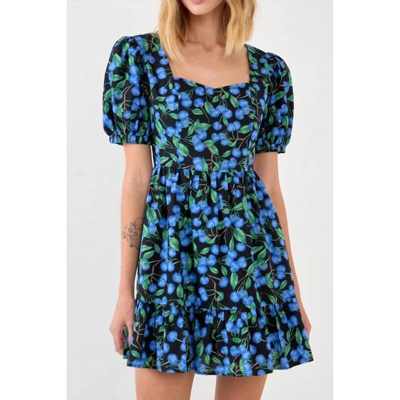 NEW ENGLISH FACTORY blueberry mini dress in blueberry print - Picture 1 of 5